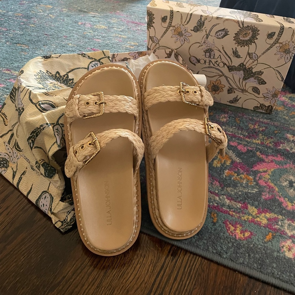 Ulla Johnson Kiera Rafia Slide